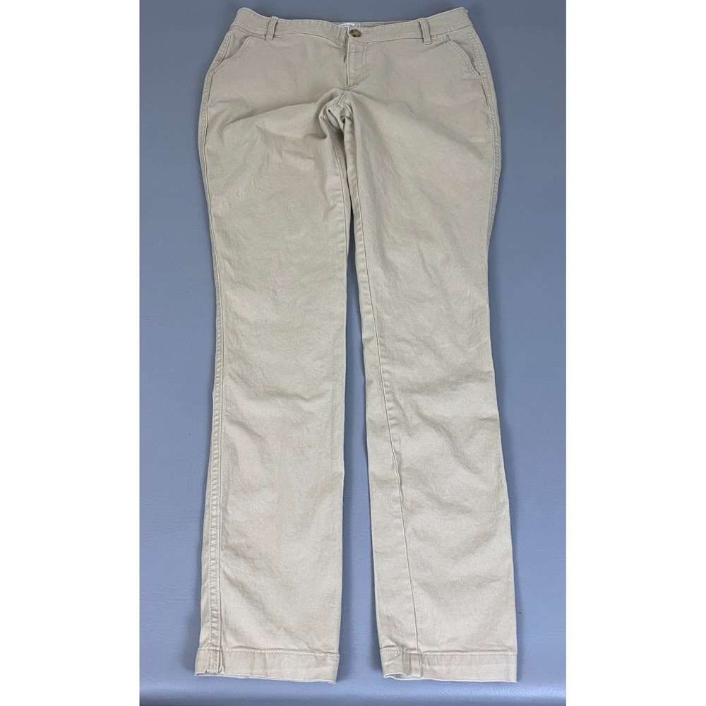 Old Navy The Diva Pants Women's Size 12 Tall Tan Skinny Khaki Chino Trousers **